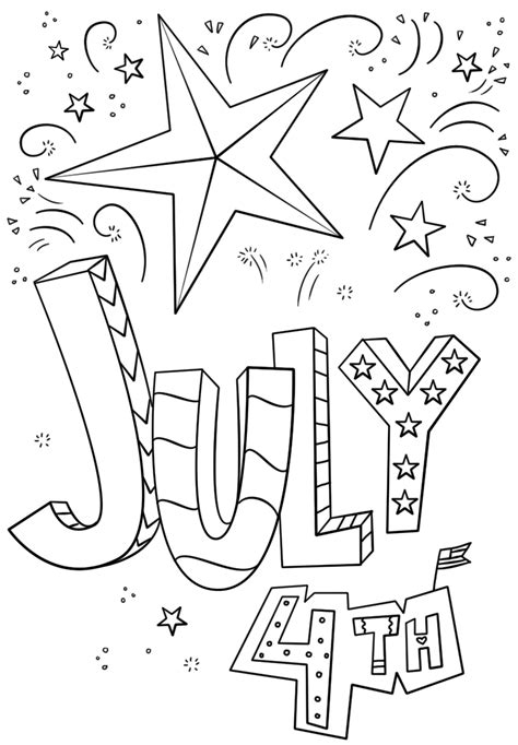 4th Of July Coloring Pages For Facebook July Colors Printable
