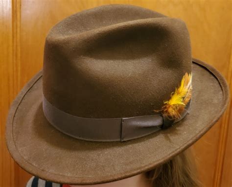 Mallory By Stetson Hatfedora Stylevintage Hat1940s Leather And Wool