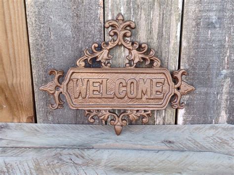 Welcome Sign, Welcome Plaque, Victorian Welcome Sign, Victorian Style Sign, Iron Welcome Sign ...
