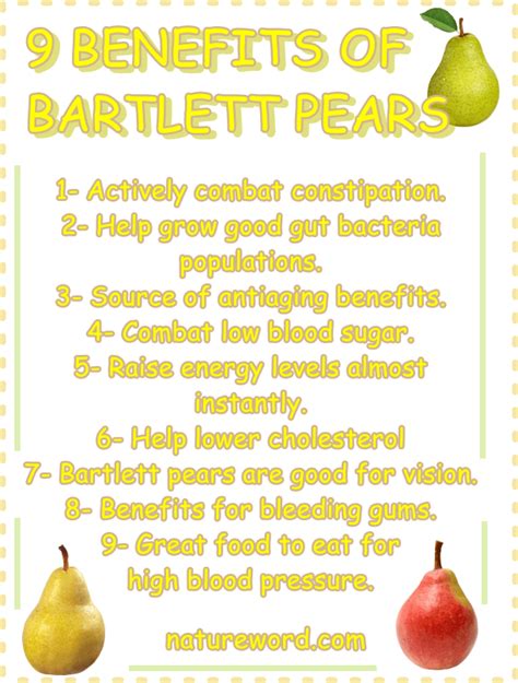 9 Super Benefits Of Bartlett Pears Natureword In 2022 Bartlett