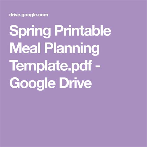 You won't be able to sync or upload new files. Spring Printable Meal Planning Template.pdf - Google Drive ...