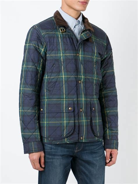Lyst Polo Ralph Lauren Plaid Quilted Jacket In Blue For Men