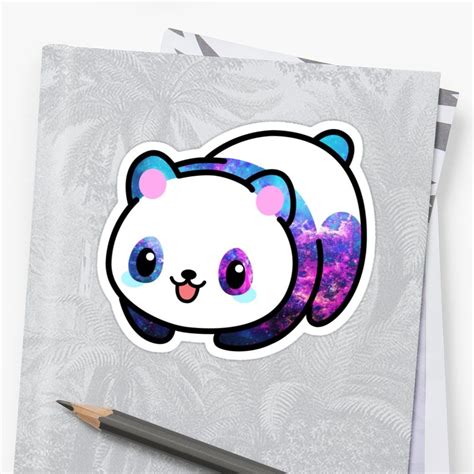 Kawaii Galactic Mighty Panda Sticker By Eugeniaart Panda Sticker