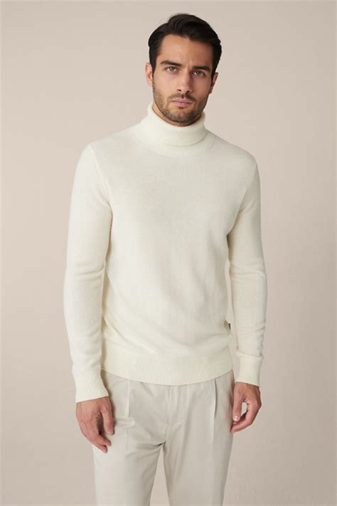 Strick Stehkragen Pullover Nando Mit Seide Und Cashmere In Wollweiß Im Windsor Online Shop