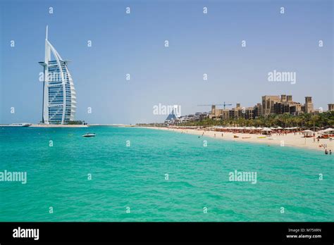Burj Al Arab Jumeirah Beach Dubai United Arab Emirates Stock Photo