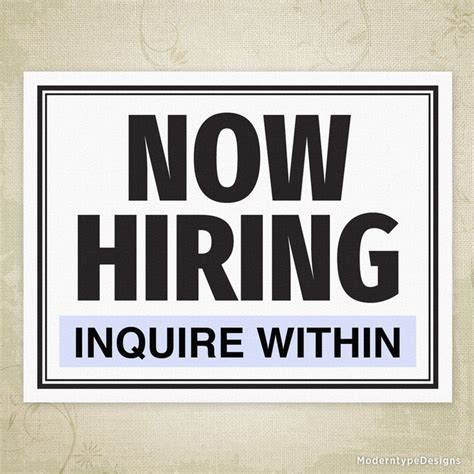 Now Hiring Printable Sign Editable Printable Signs Now Hiring Sign Lettering
