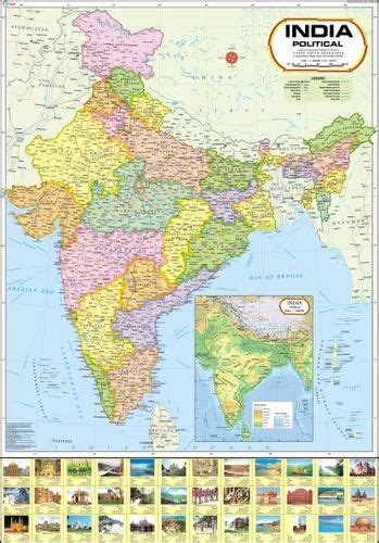 India Map Political Size 140 X 100 Cm Rs 100piece Vidya Chitr