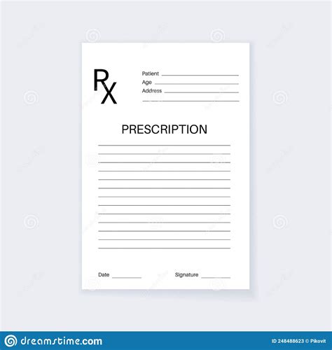 Rx Form Template Stock Vector Illustration Of Treatment 248488623