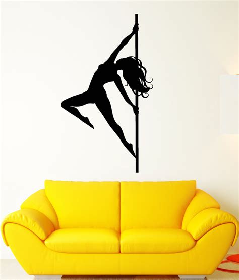 vinyl wall decal stripper striptease dancer girl pole dance stickers