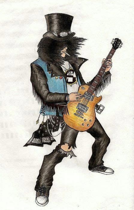 Slash Caricatura Rock N Roll Art Guitarist Art Rock Poster Art