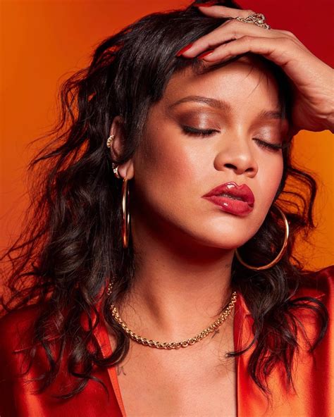 Rihanna Poses For Fenty Beautys Gloss Bomb Heat Campaign