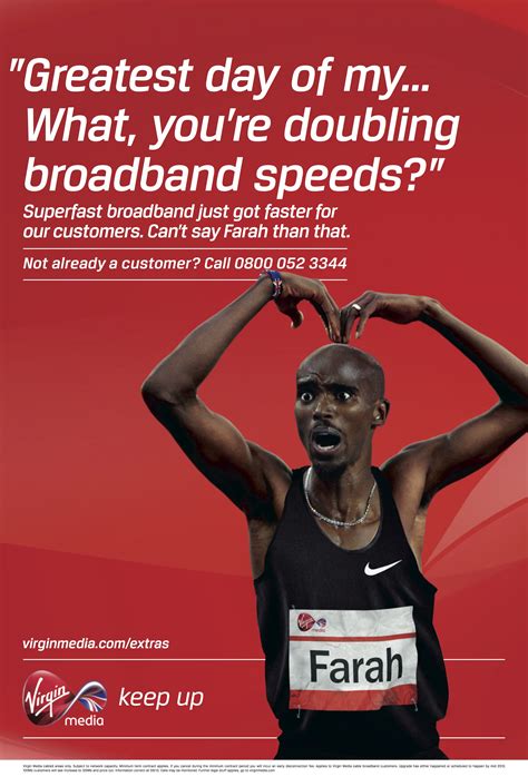 Virgin Media Unveils Ad Campaign With Mo Farah Mo Farah Farah Ad Campaign