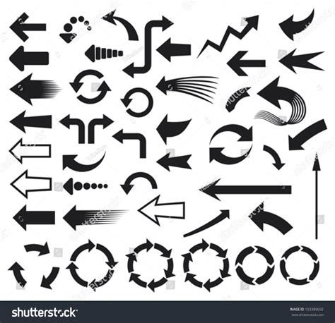 Arrows Icons Set Stock Vector 103389692 Shutterstock