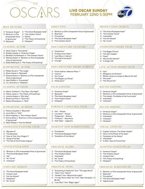 Printable Oscars Ballot 2024 Schedule Deeyn Evelina