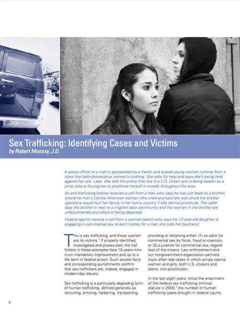 Sex Trafficking Identifying Cases And Victims Respect