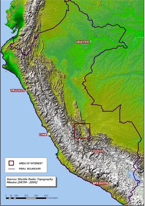 Peru Geographischen Karte