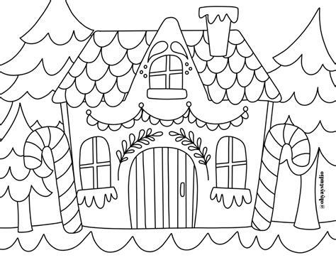Gingerbread House Coloring Page Download Printable PDF | Templateroller