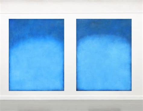 Homage To Rothko Diptych Painting Blue White Abstract Painting By