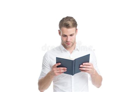 Handsome Businessman Reading Book Businessman Read Book For Self