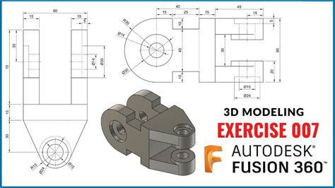Fusion 360 Practice Exercises And Drawing For Beginners Tutorial 007