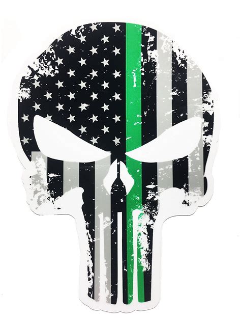 Punisher skull thin blue line american flag decal sticker rectangle. $4.99 - Tattered 5X4 Inch Subdued Us Flag Punisher Skull Decal With Thin Green Line #ebay # ...