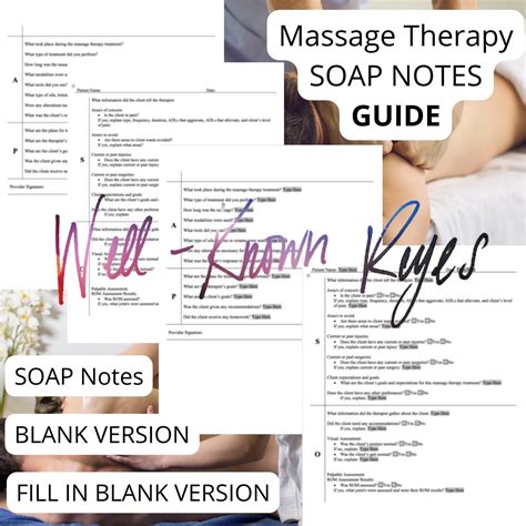 massage therapy soap notes guide soap notes guide that helps massage therapist chart their