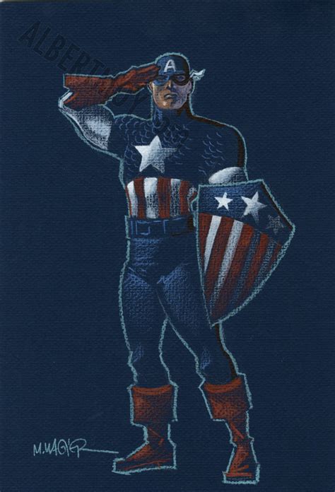 Albert Moy Original Comic Art Captain America By Matt Wagner
