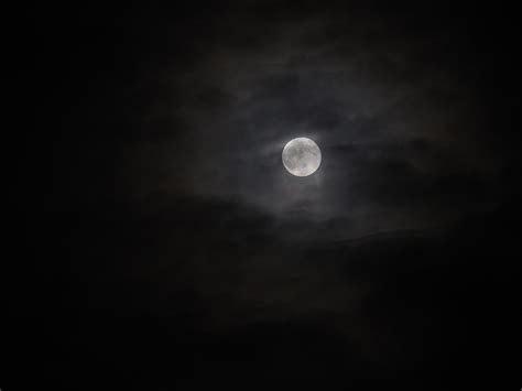 Wallpaper Full Moon Moon Clouds Night Bw Hd Widescreen High
