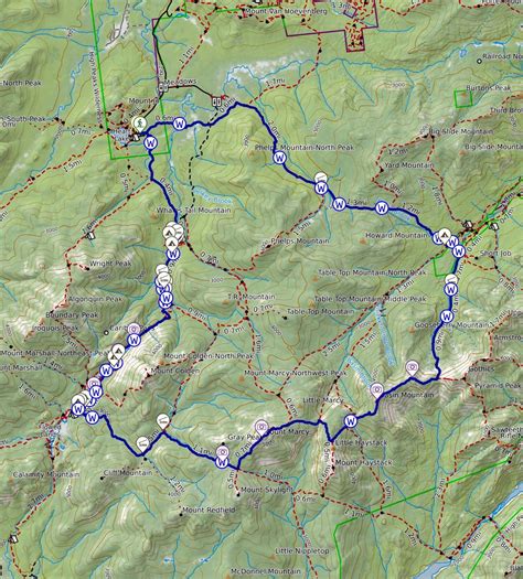 High Peaks Adirondack Trail Map Topographic Map The Village