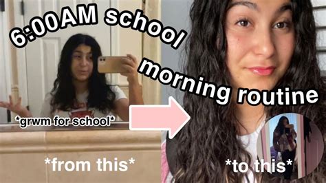 600am School Morning Routine Grwm For School Youtube