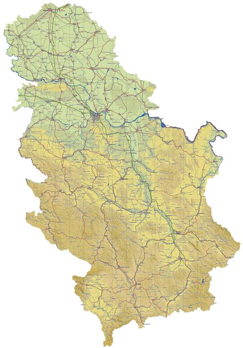 Zemljopisna Karta Srbije Karta