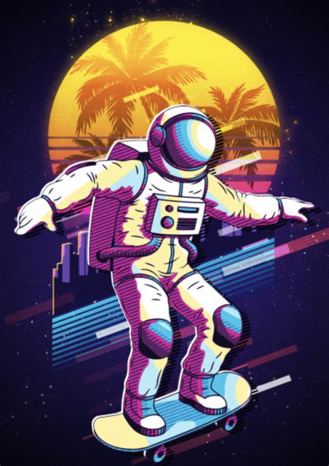Astronaut Skate Poster By Keon Project Displate In 2021 Astronaut