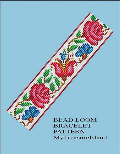 Bead Loom Vintage Floral Border 9 Patrón De Pulsera Pdf Etsy México