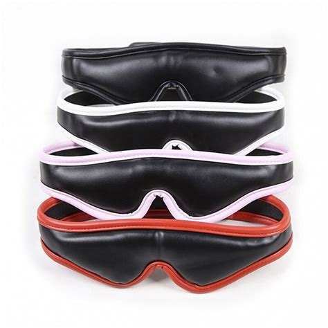 Sm Erotic Pu Leather Padded Mask Cover Sleeping Blindfold Sex Eye Mask