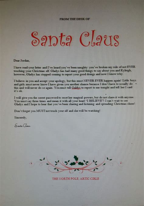 Santa Reply Letter Examples Wallpaper Site