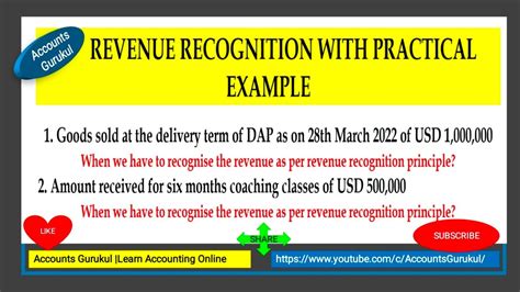 Revenue Recognition With Practical Example Youtube
