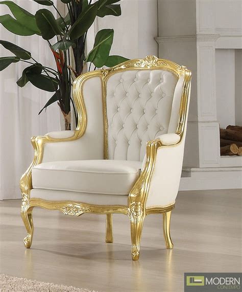 | skip to page navigation. Gold/White Venice Victorian French Style Accent Wing Arm ...