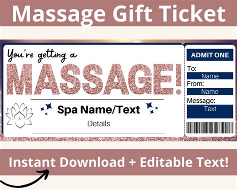 Massage Gift Certificate. Massage Ticket. Massage Coupon. - Etsy Australia