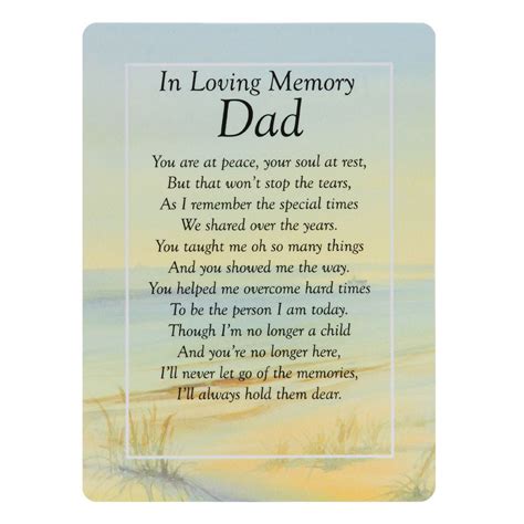 A Much Loved Dad Memorial Graveside Poem Keepsake Card Includes Free