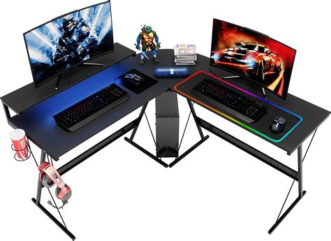 Buy Bestier Gaming Desk 72 Inch L Vormige Computerbalie Met Led Hoek