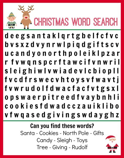 Hard Christmas Word Search Printables