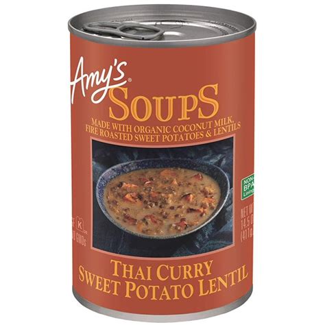 This dinner bowl recipe comes together in mere minutes and appeals to vegans and omnivores alike. Amy's Thai Curry Sweet Potato Lentil Soup, Vegan, 14.5 ...