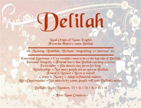 Delilah Names With Meaning Names Gender Neutral Names
