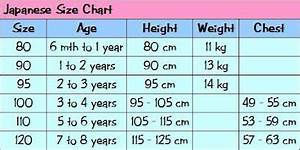 Little Mr Miss Japanese Size Chart