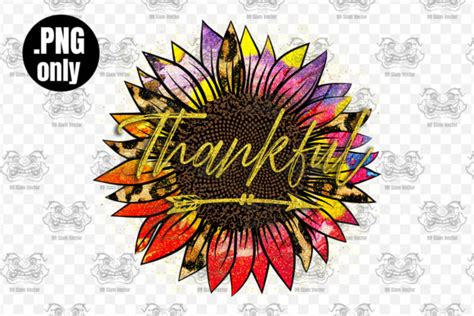 Thankful Printed Sunflower Sublimation Graphic By 99siamvector