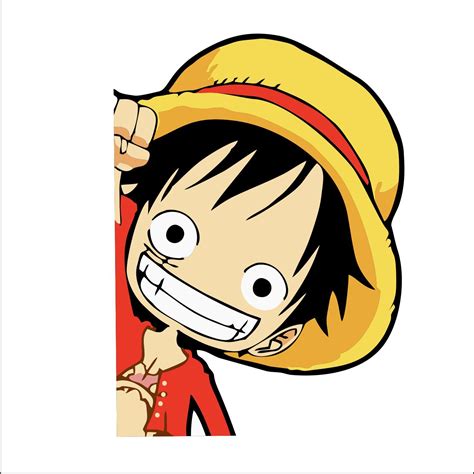 Monkey D Luffy Side Peeker Peeking Window Vinyl Decal Sticker One Piece