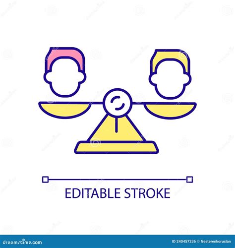 Equal Staff Members Opportunity Rgb Color Icon Stock Vector