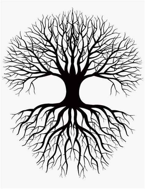 Roots Clipart Tree With Deep Root Tree With Roots Black And White