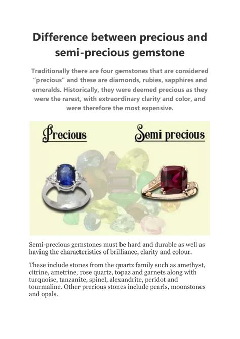 Ppt Difference Between Precious And Semi Precious Gemstone Powerpoint