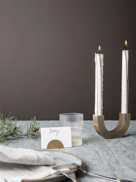 Ferm Living Arch Candle Holder In Brass Candle Holders
